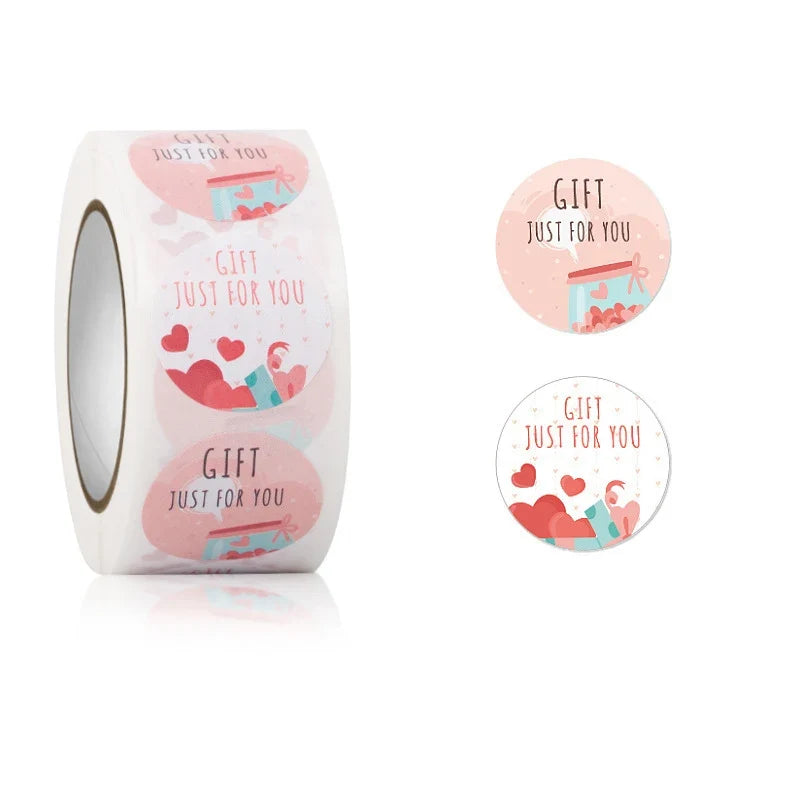 Pink Thank You Sticker Labels | 1 Inch Round Small Business Packaging Stickers