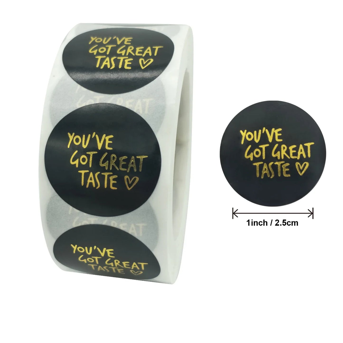 500pcs Pink Black You've Got Great Taste Stickers Gold Foil Business Thank You Stickers | Shipping Labels Handmade Gift Sealing