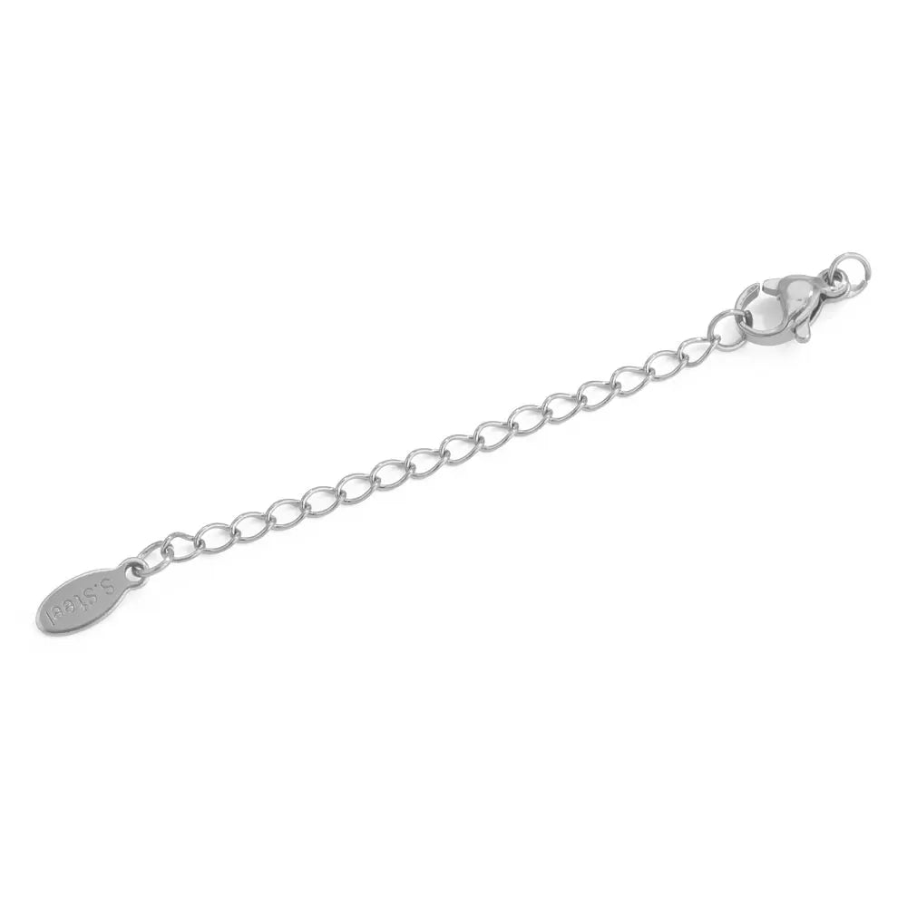 Stainless Steel Extension Tail Chains with Lobster Clasps | 10pcs Jewelry Findings