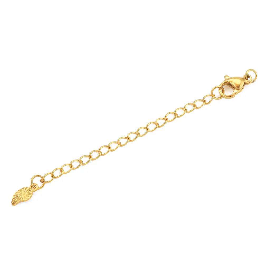 Stainless Steel Extension Tail Chains with Lobster Clasps | 10pcs Jewelry Findings