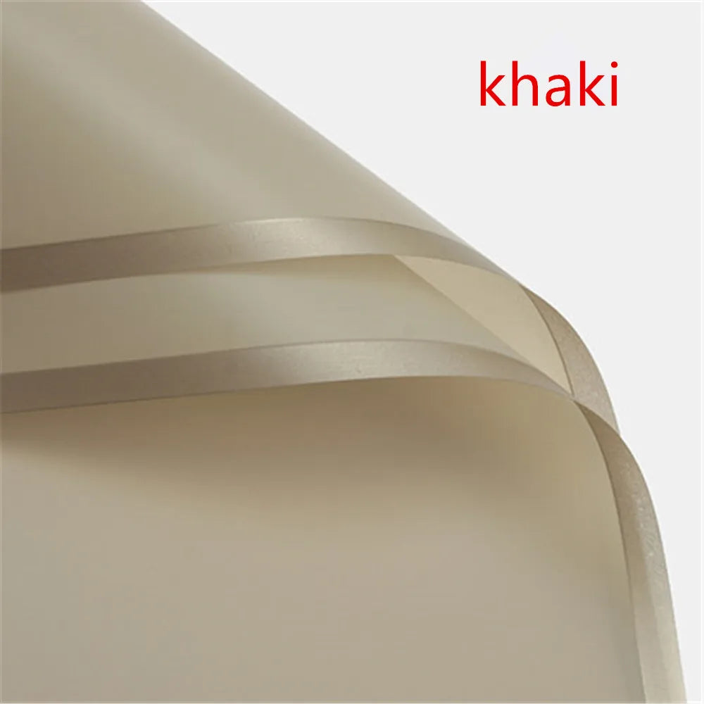 Golden Border Rose Wrapping Paper 5 Pack | Half Transparent Korean Style Gift Packing