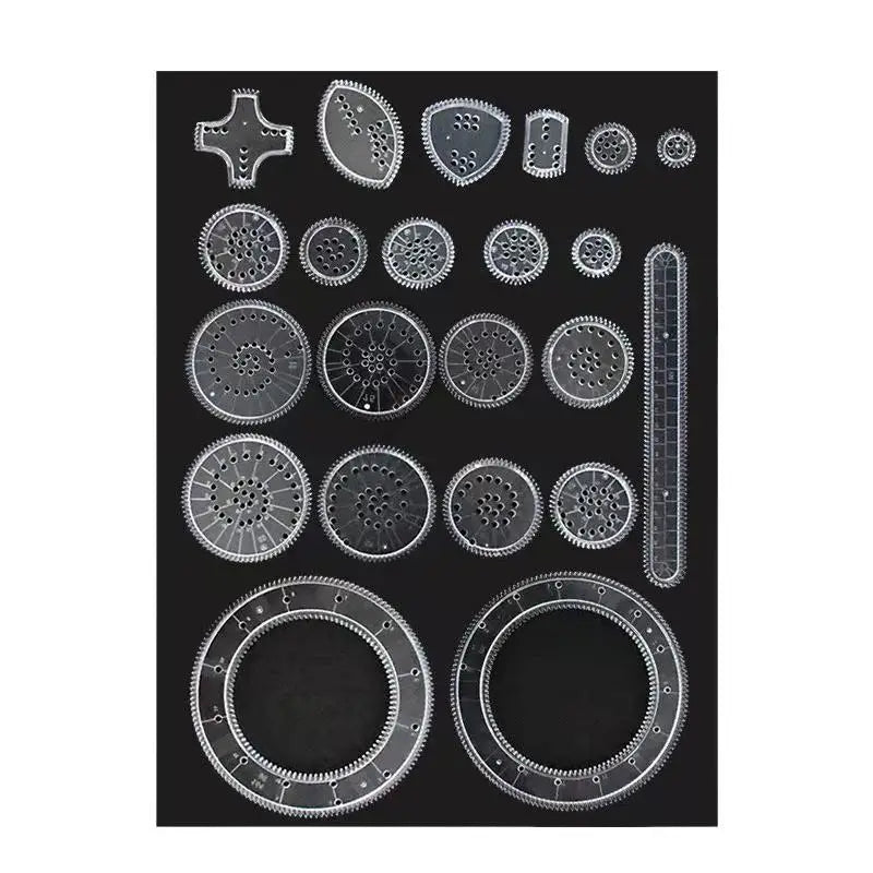 22pcs Geometric Ruler Drawing Toys Set | Learning Painting Puzzle Art Tool