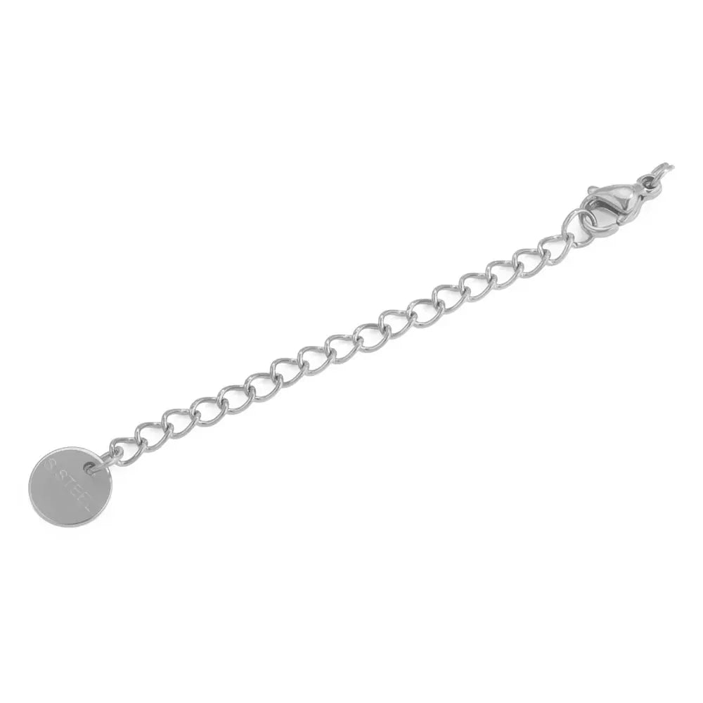 Stainless Steel Extension Tail Chains with Lobster Clasps | 10pcs Jewelry Findings