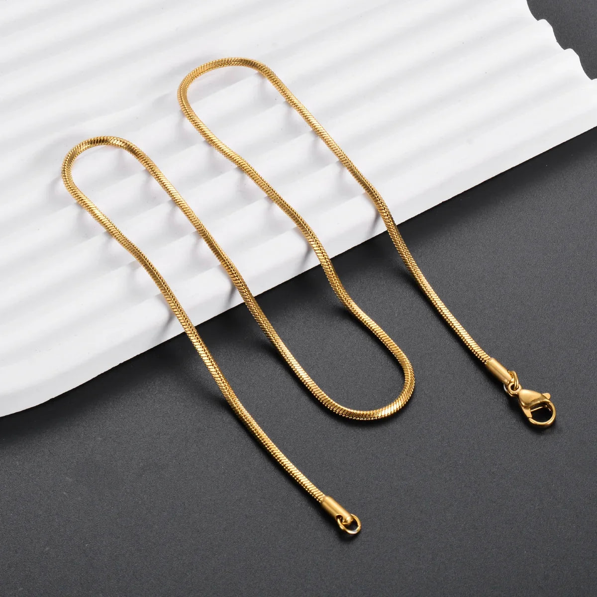 Stainless Steel Square Snake Chain Necklace | Unisex Waterproof Choker