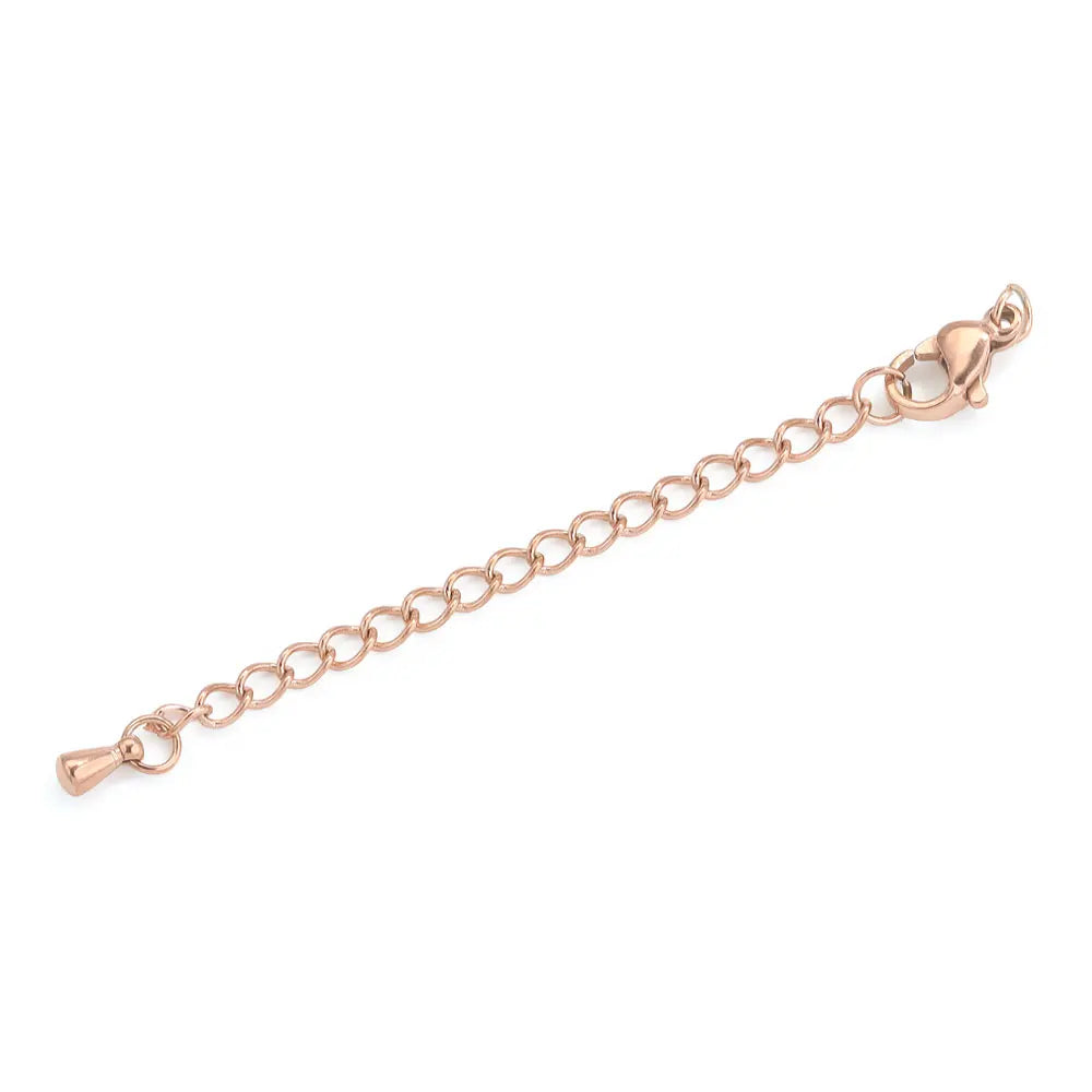 Stainless Steel Extension Tail Chains with Lobster Clasps | 10pcs Jewelry Findings
