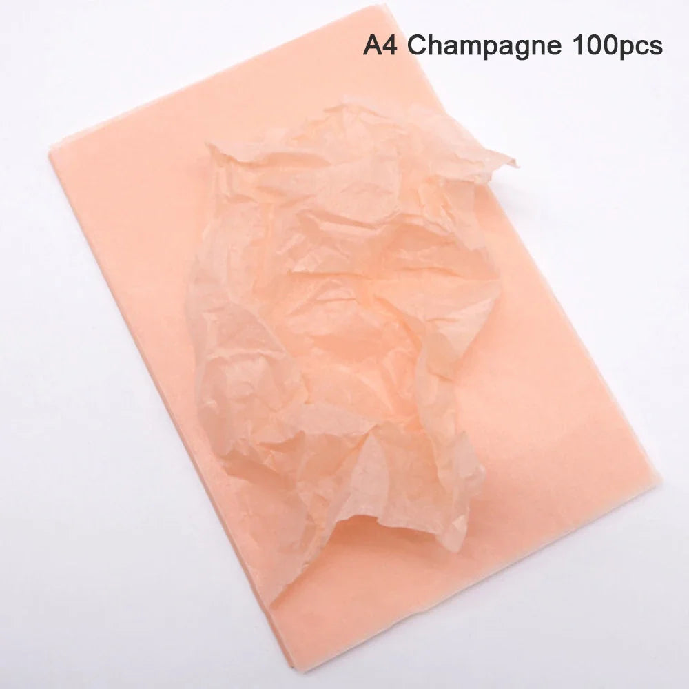 100 Sheets Multicolor Tissue Paper for Gift Wrapping | Bulk A4/A5 Translucent Craft Paper