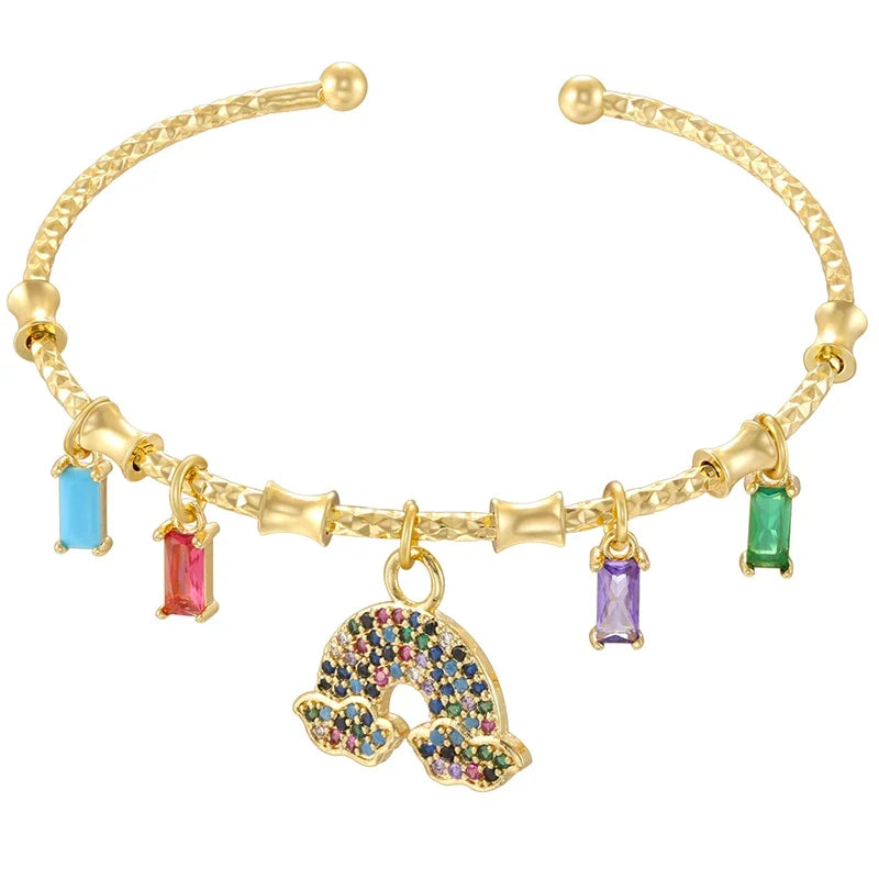 Golden Star Charm Cuff Bracelet | Trendy Fashion Jewelry for Women