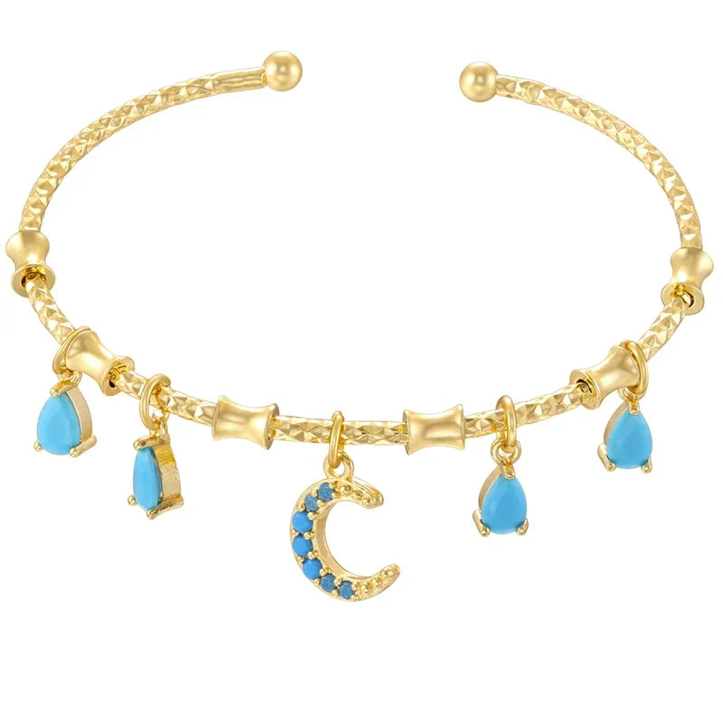 Golden Star Charm Cuff Bracelet | Trendy Fashion Jewelry for Women