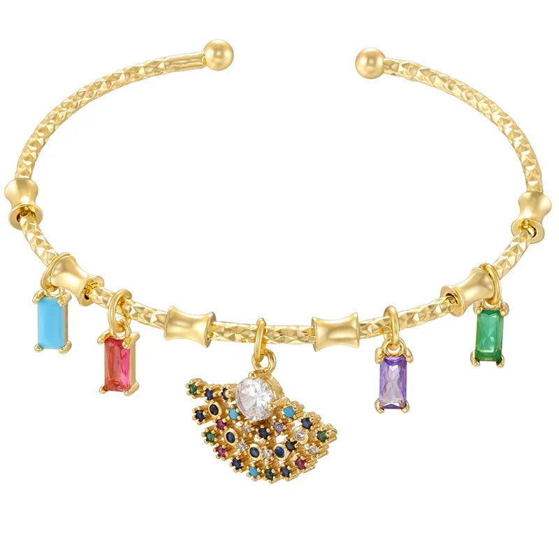 Golden Star Charm Cuff Bracelet | Trendy Fashion Jewelry for Women
