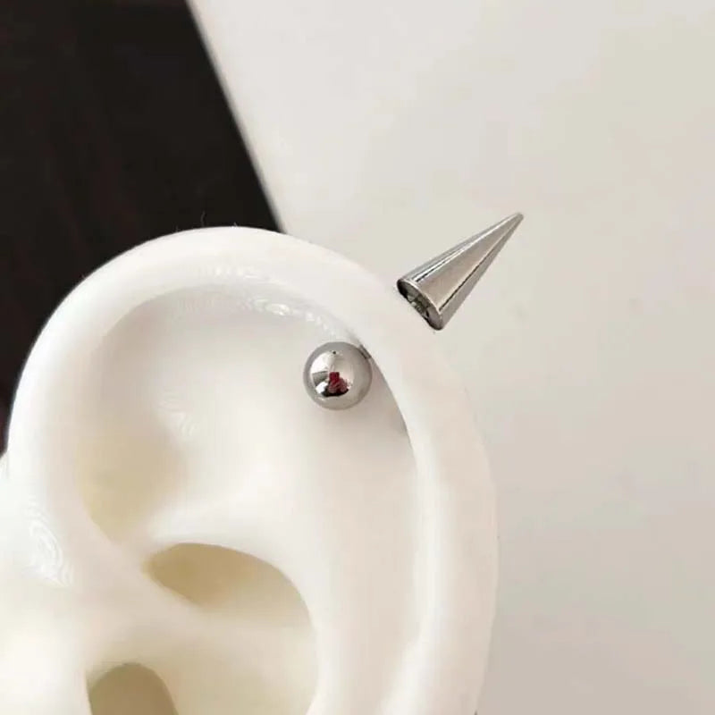 Stainless Steel Heart and Star Stud Earrings | Women's Punk Y2K Jewelry