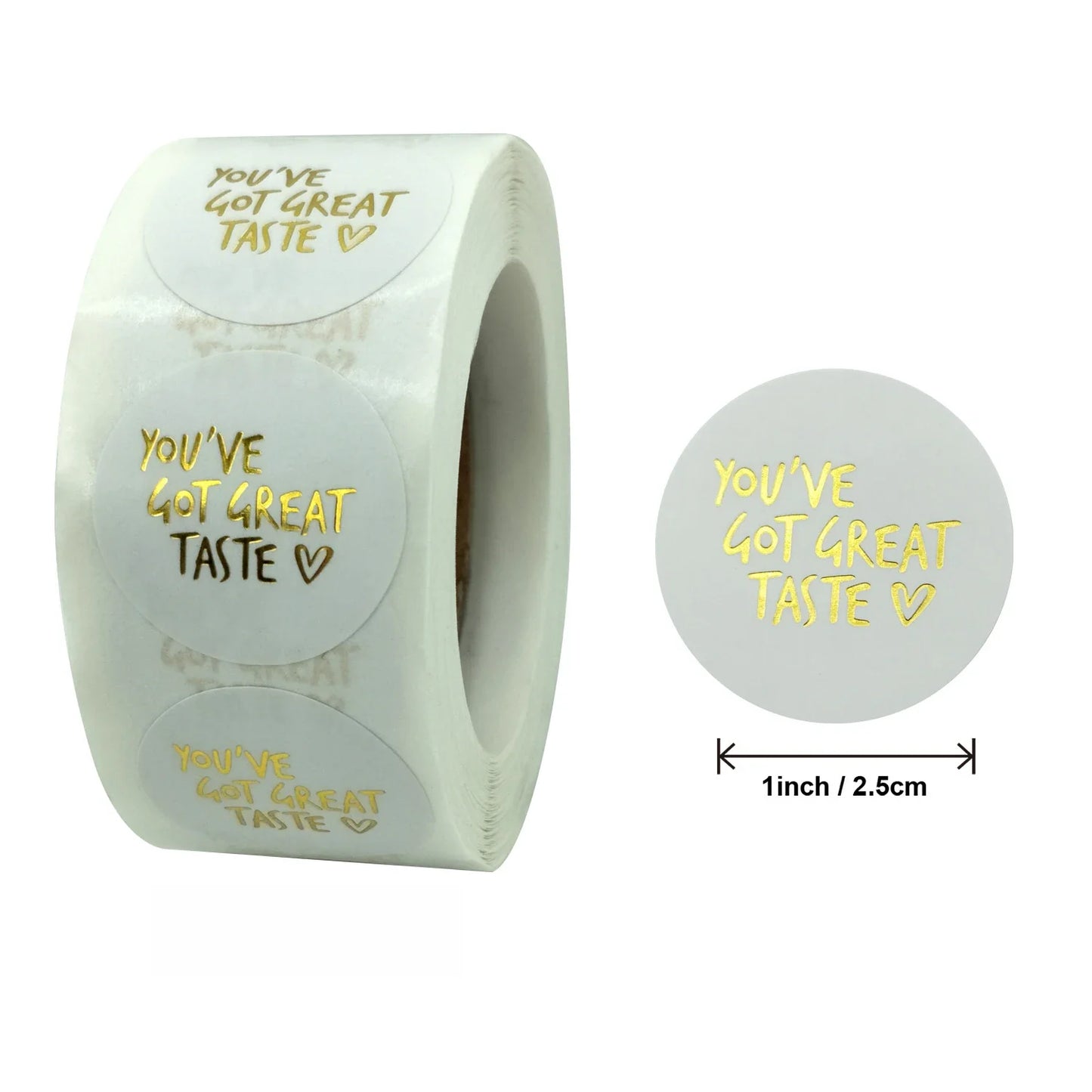 500pcs Pink Black You've Got Great Taste Stickers Gold Foil Business Thank You Stickers | Shipping Labels Handmade Gift Sealing