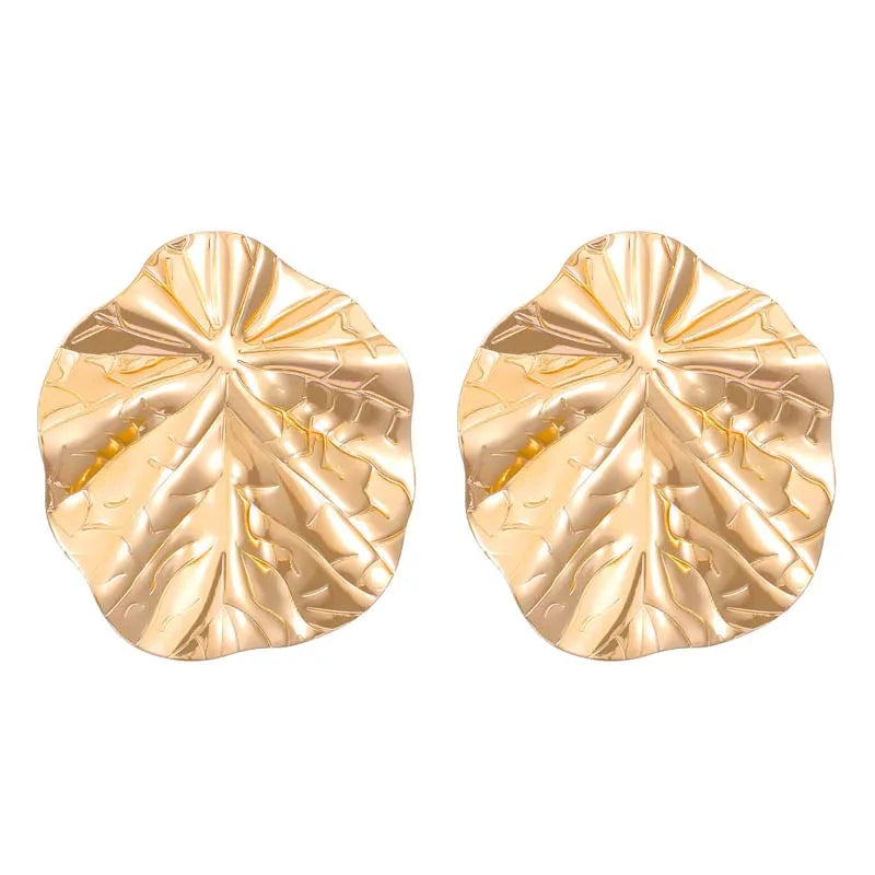 Vintage Circle Stud Earrings | Gold Geometric Statement Jewelry