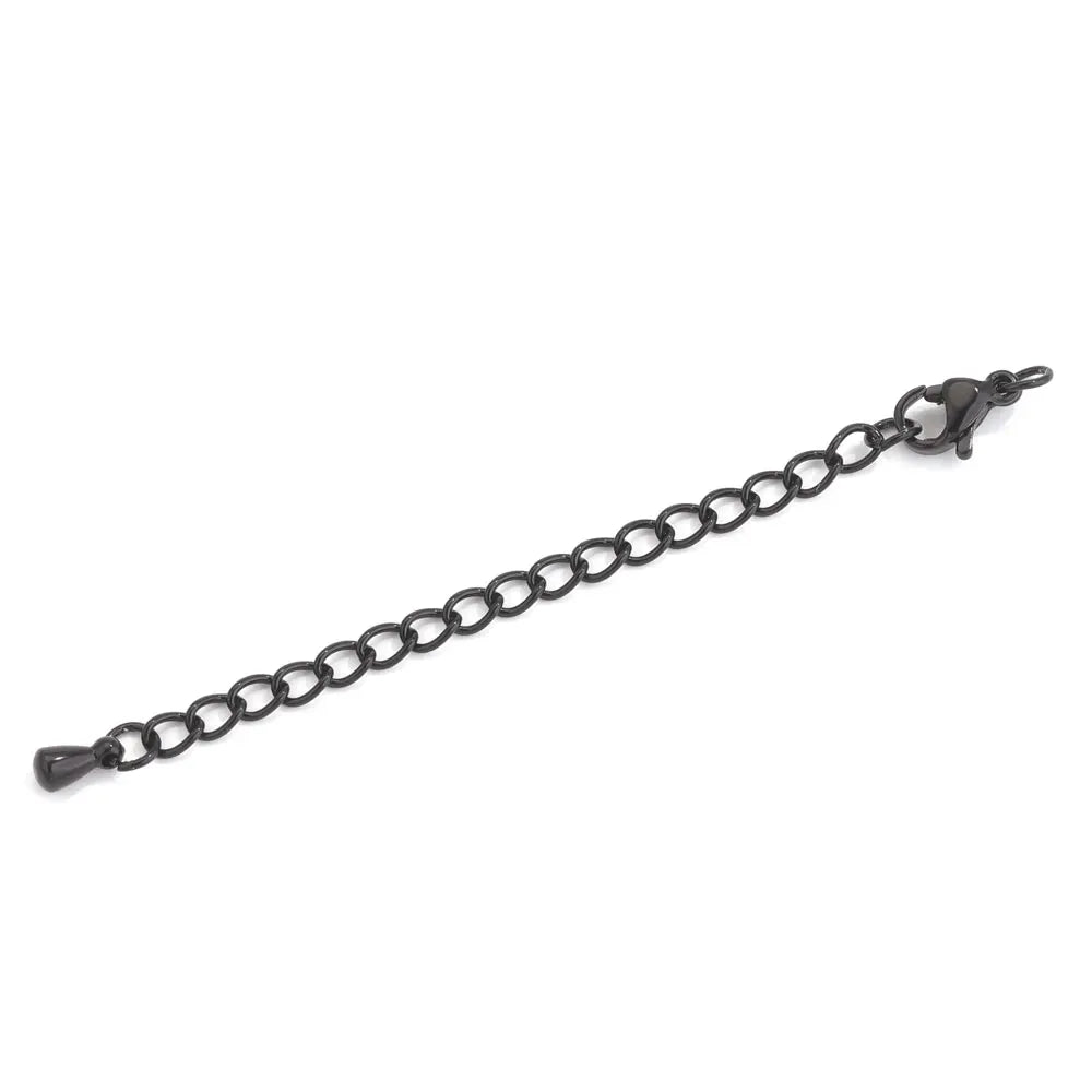 Stainless Steel Extension Tail Chains with Lobster Clasps | 10pcs Jewelry Findings