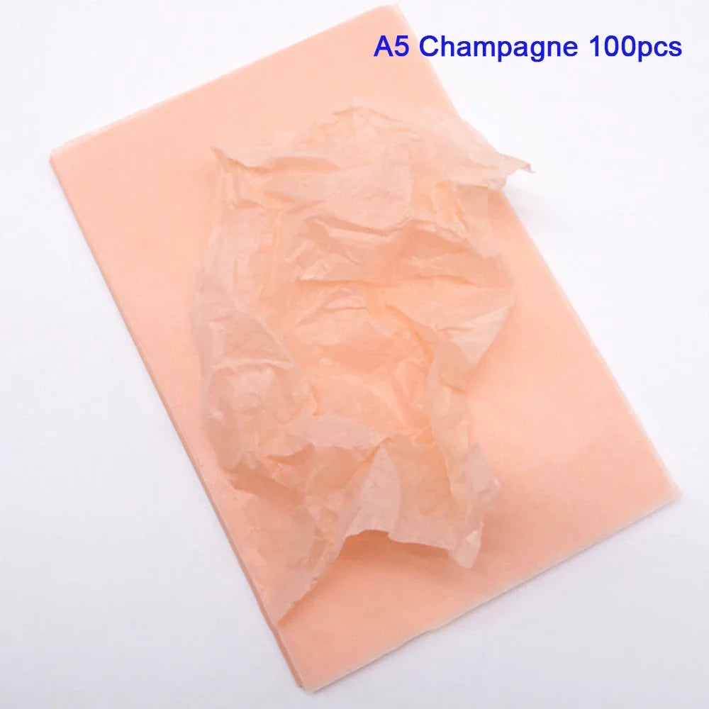 100 Sheets Multicolor Tissue Paper for Gift Wrapping | Bulk A4/A5 Translucent Craft Paper