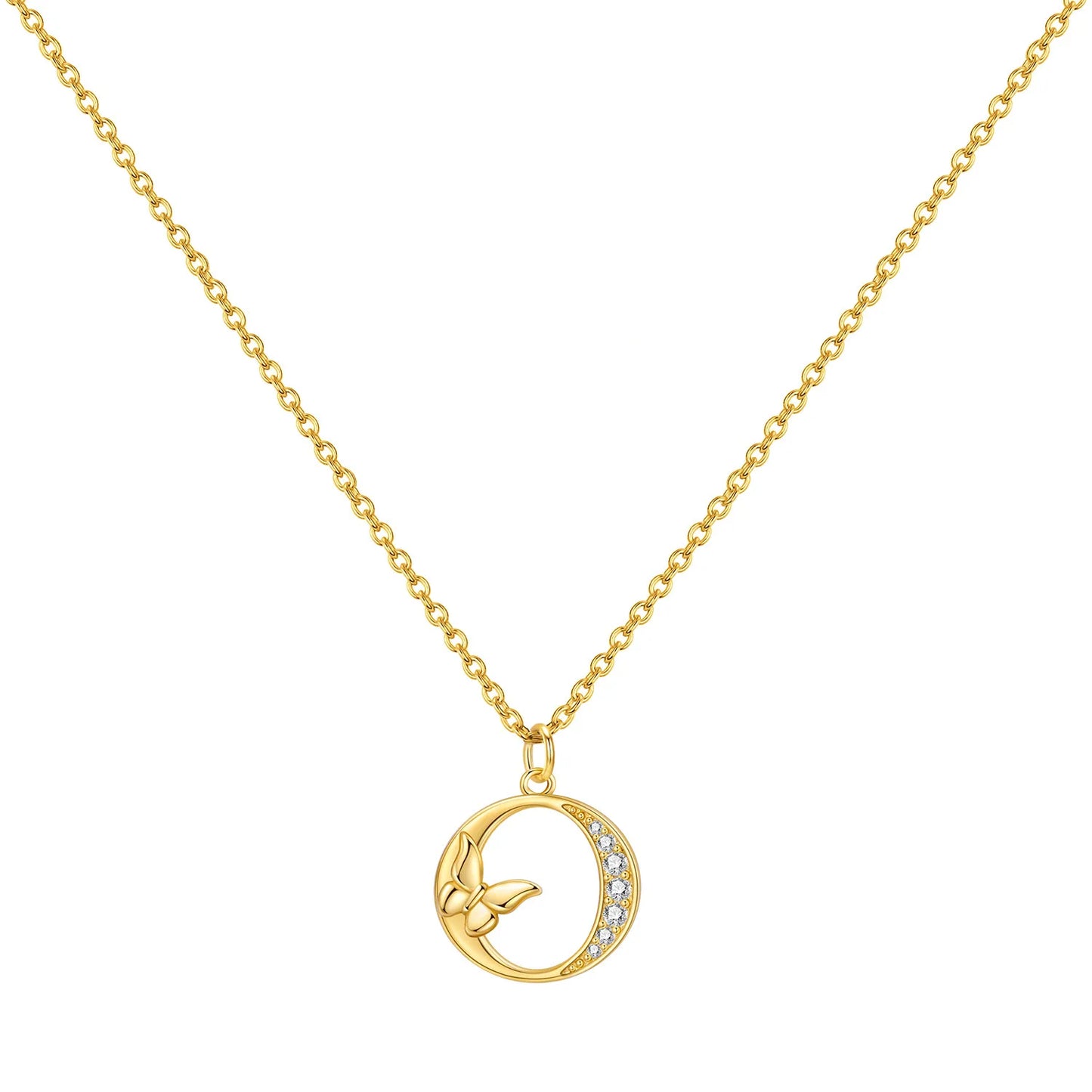 925 Sterling Silver Butterfly Initial Necklace | 26 Letter Y-Shaped Pendant for Women