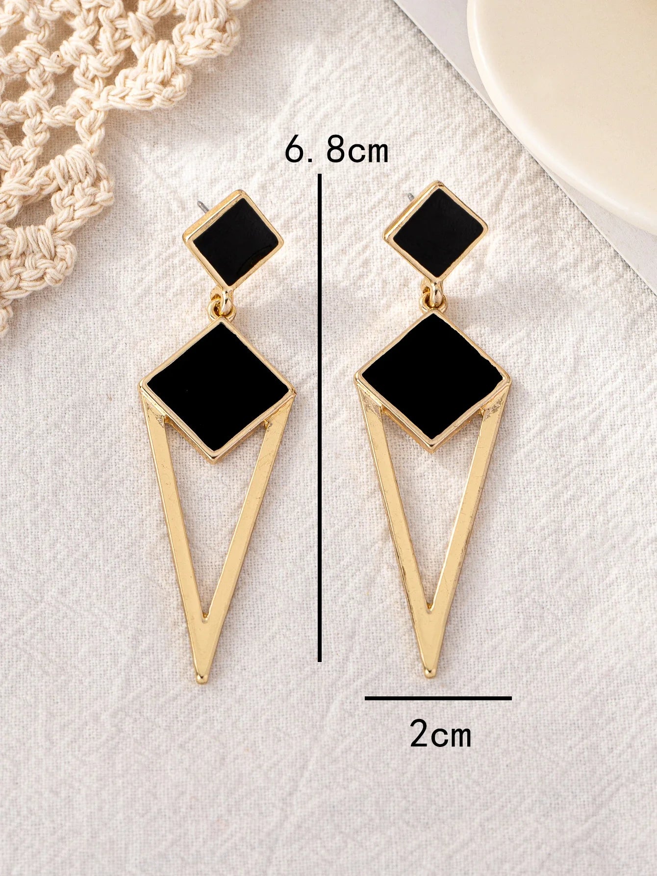 Alloy Diamond-Shaped Oil-Drip Stud Earrings | Summer Trendy Geometric Jewelry