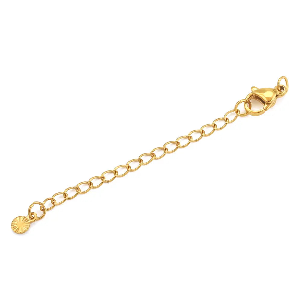 Stainless Steel Extension Tail Chains with Lobster Clasps | 10pcs Jewelry Findings