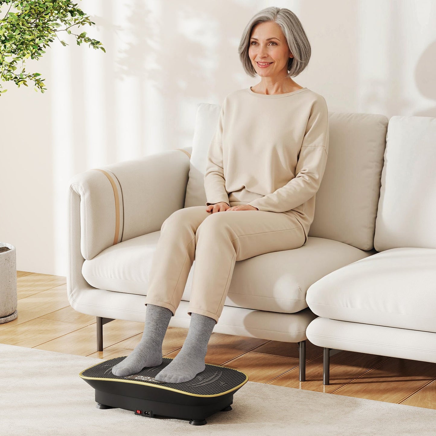 Vibration Plate Exercise Machine for Lymphatic Drainage and Weight Loss with 10 Speed Intensities