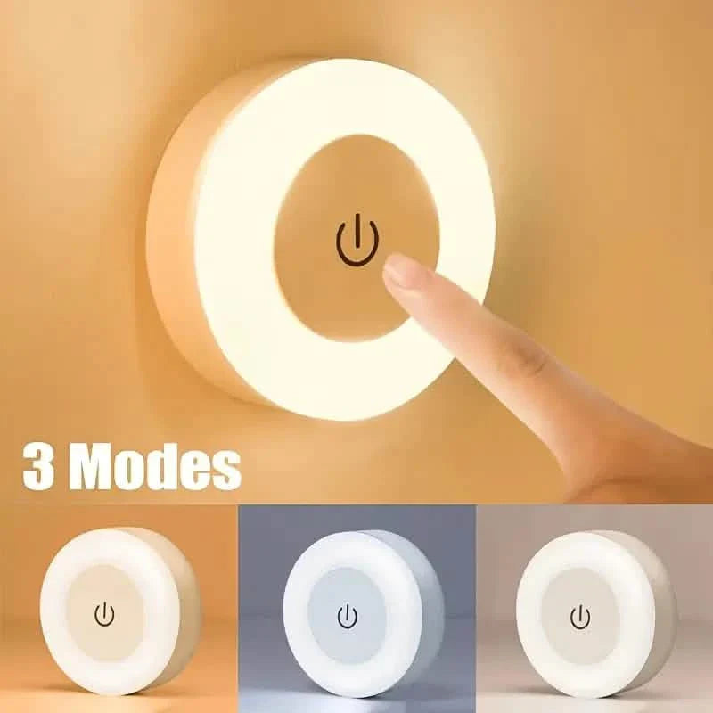 Dimmable Touch Sensor Wall Night Light, 3 Color Modes (White, Warm, Cool)